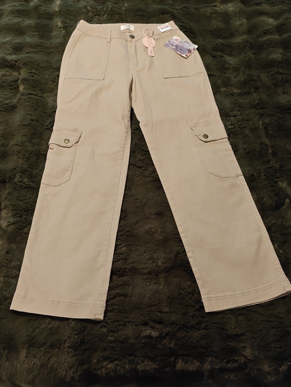 NWT BBJ Los Angeles Khaki High-rise Straight-Leg Cargo Pants